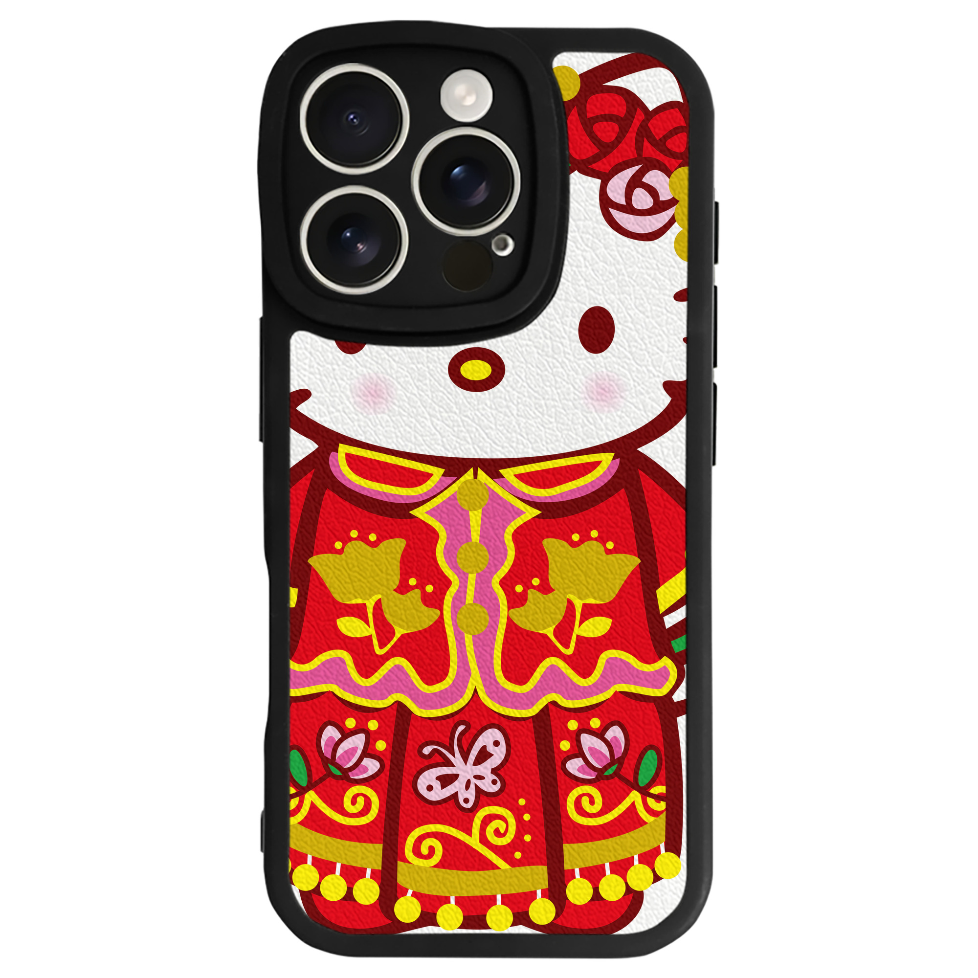 （画像用） Hello Kitty ハローキティ 【iPhone 16シリーズ対応】シリコンスマホケース（レザー調） 材質：シリコン